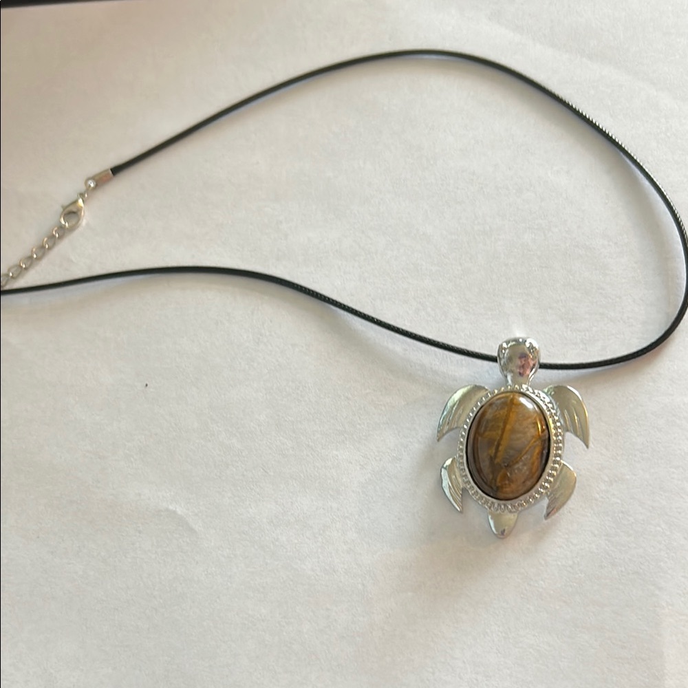 Tiger’s Eye Turtle Pendant Necklace